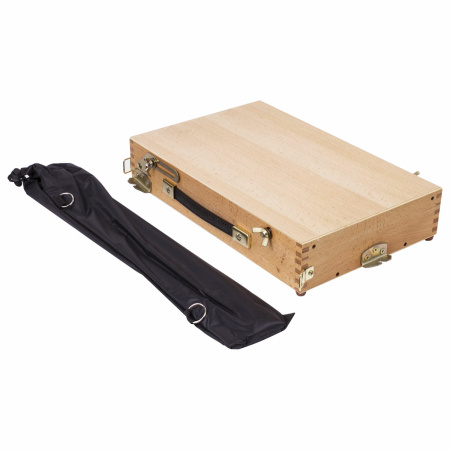 Этюдник BRAUBERG ART CLASSIC, бук, 40х25х7,5см, высота холста 70см, ножки метал 90см, ремень,190655 - Этюдники