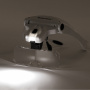 Лупа налобная с LED-ПОДСВЕТКОЙ, 5 сменных линз 95х33 мм, увеличение 1,0 - 3,5, BRAUBERG, 455929 - Лупы