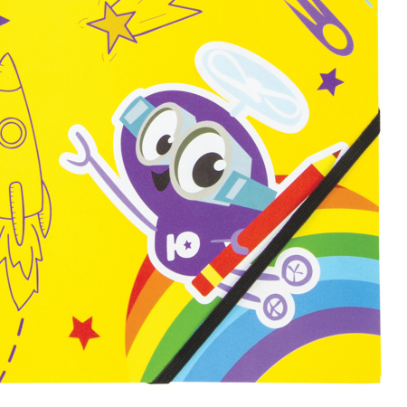 Папка на резинках ЮНЛАНДИЯ, А4, цветная печать, до 300 листов, 500 мкм, 228046 - Папки на резинках пластиковые