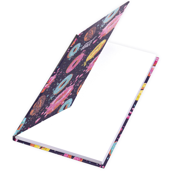 Блокнот А5 (134х206 мм), 80 л., твёрдый, клетка, выборочный лак, BRAUBERG KIDS, "Donuts", 114425 - Блокноты детские