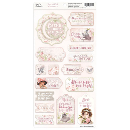 Чипборд "Beautiful Moments (RU)" 18 шт от Scrapmir