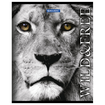 Тетрадь А5, 48 л., BRAUBERG скоба, клетка, обложка картон, ДИКИЕ И СВОБОДНЫЕ, 1 шт, 401810 - Тетради 40-48 листов