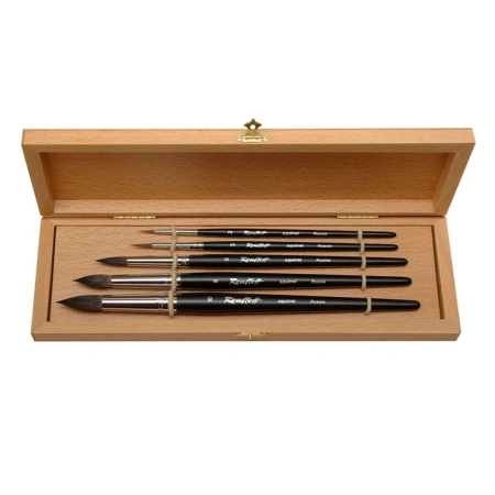 Набор №1 Roubloff 5 кистей из белки буковый пенал