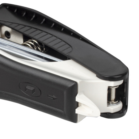 Степлер №10 BRAUBERG "METROPOLIS", до 20 листов, с антистеплером, черный, 228750 - Степлеры настольные