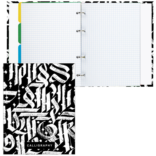 Тетрадь на кольцах А5 (175х215 мм), 240 листов, твердый картон, клетка, с разделителями, BRAUBERG, Calligraphy,404097 - Тетради на кольцах и сменные блоки к ним