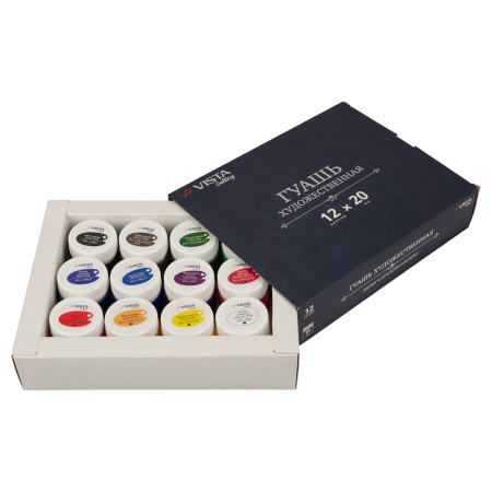 Гуашь художественная Vista-Artista "Gallery", 12 цветов, 20мл - Гуашь художественная в наборах