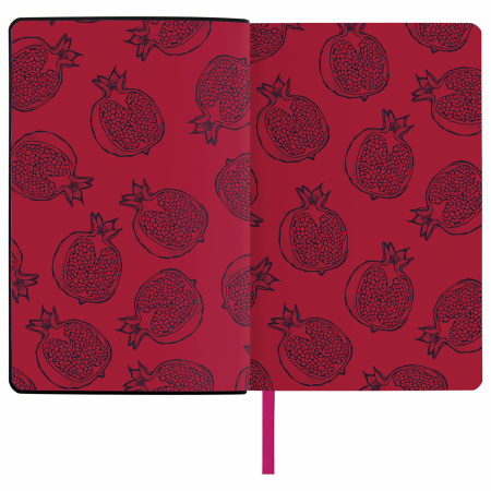 Ежедневник недатированный А5 (138х213 мм), BRAUBERG VISTA, под кожу, гибкий, 136 л., "Pomegranate", 112022 - Ежедневники с покрытием "под кожу и ткань"
