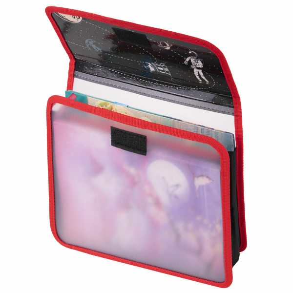 Папка для тетрадей ЮНЛАНДИЯ А5, пластик, 2 отделения, клапан на липучке, "Endless Space", 271492 - Папки для тетрадей и уроков труда