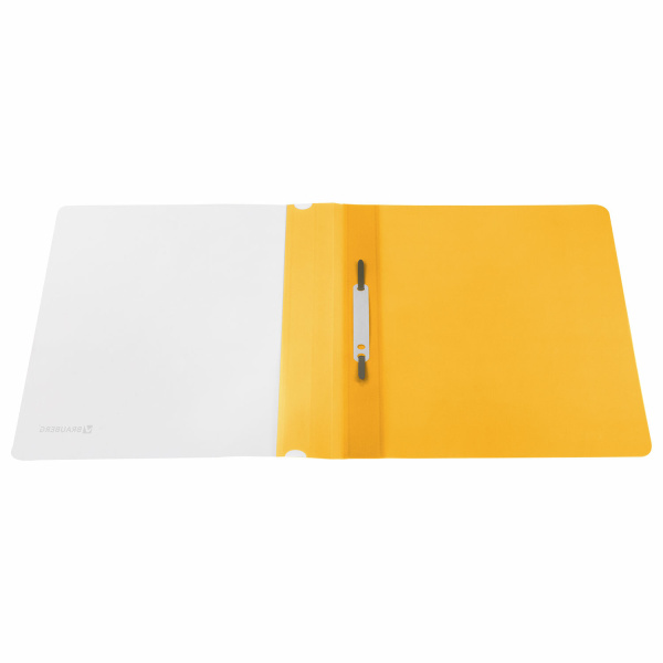 Скоросшиватель пластиковый BRAUBERG, А4, 130/180 мкм, желтый, 228671 - Папки-скоросшиватели мягкие