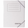 Папка архивная с резинкой А4 (325х250 мм), 75 мм, до 700 листов, микрогофрокартон, БЕЛАЯ, STAFF, 128878 - Накопители документов