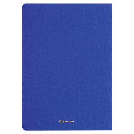 Тетрадь 48 л. в клетку обложка кожзам под лён, сшивка, A5 (147х210мм), СИНИЙ, BRAUBERG PASTEL, 403872 - Тетради 40-48 листов