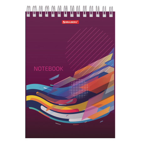 Блокнот А5 146х205 мм, 60 л., гребень, картон, жесткая подложка, клетка, BRAUBERG, "На волне успеха", 129813 - Блокноты