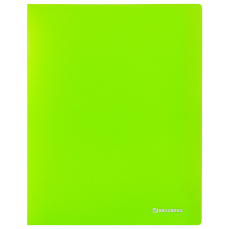 Папка с металлическим скоросшивателем и внутренним карманом BRAUBERG "Neon", 16 мм, зеленая, до 100 листов, 0,7 мм, 227464 - Папки с пружинным и пластиковым скоросшивателем