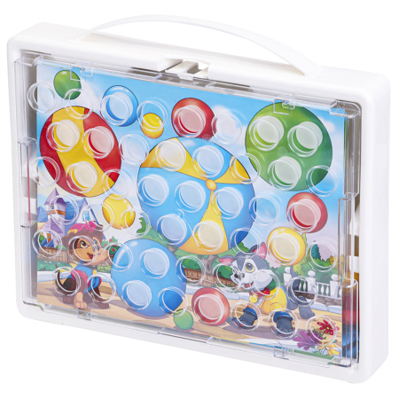 Мозаика пластиковая в чемодане "Мозайкин", 48 деталей ширина 3 см, 16 карточек, РЫЖИЙ КОТ, И-7495 - Конструкторы