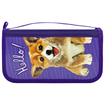 Пенал ПИФАГОР, 3 отделения, ламинированный картон, "Little Dog", 19х11 см, 229214 - Пеналы каркасные