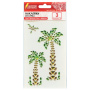 Наклейки готовые из страз ПАЛЬМЫ, 3 декоративных элемента, 9,5 х 15,5 см, ОСТРОВ СОКРОВИЩ, 661564 - Наклейки для творчества