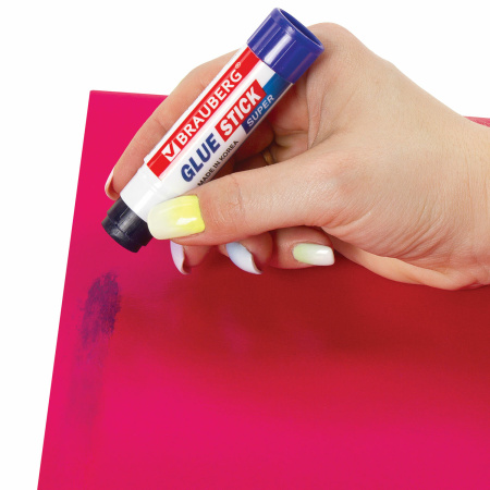 Клей-карандаш BRAUBERG SUPER, 8 г, обесцвечивающийся после высыхания, ЮЖНАЯ КОРЕЯ, 229544 - Клей-карандаш