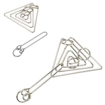 Головоломка металлическая большая ЗОЛОТАЯ СКАЗКА, 24 вида, в дисплее, разные уровни сложности, 664924 - Игрушки развивающие