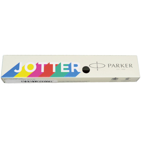 Ручка шариковая PARKER "Jotter Plastic CT", корпус синий, детали из нержавеющей стали, синяя, R0033170 - Ручки шариковые подарочные