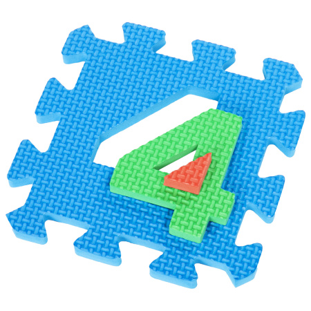 Коврик-пазл напольный 0,75х0,45 м, мягкий, "Учим цифры", 15 частей 15х15 см, толщина 1 см, ЮНЛАНДИЯ, 664658 - Игрушки развивающие