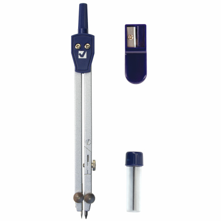 Готовальня BRAUBERG "Student Oxford", 3 предмета: циркуль 140 мм, грифель, точилка, пенал с подвесом, 210332 - Циркули и готовальни