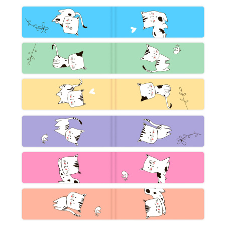 Закладки для книг МАГНИТНЫЕ, "CATS", набор 6 шт., 60x20 мм, BRAUBERG, 113159 - Закладки для книг