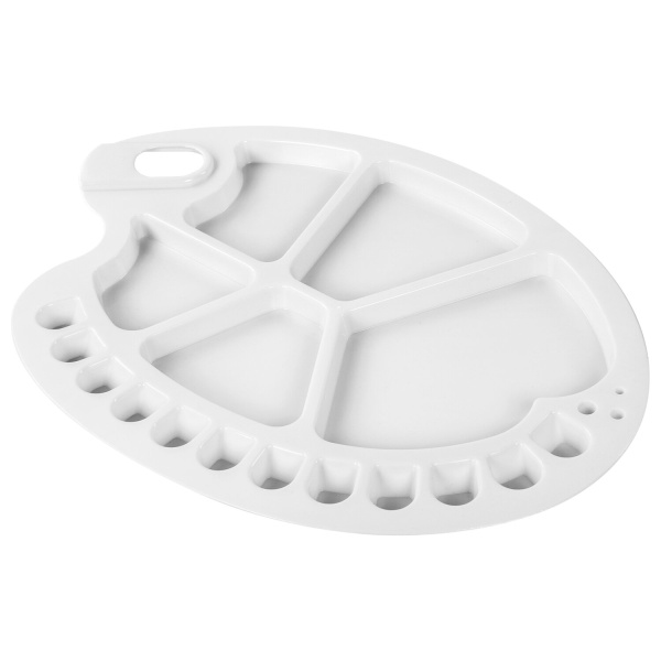 Палитра художественная пластиковая овальная 34х25 см, 17 ячеек, BRAUBERG ART DEBUT, 192230 - Инструменты для художественно-живописных работ