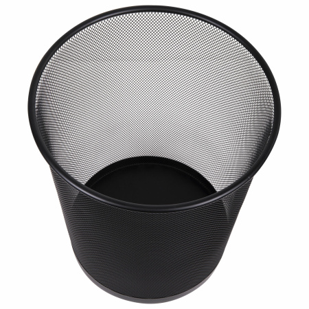 Корзина для бумаг БОЛЬШАЯ, 20 л, металлическая, черная, BRAUBERG "Germanium", 231956 - Корзины для бумаг