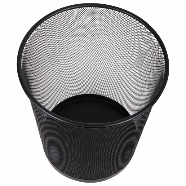 Корзина для бумаг БОЛЬШАЯ, 20 л, металлическая, черная, BRAUBERG "Germanium", 231956 - Корзины для бумаг