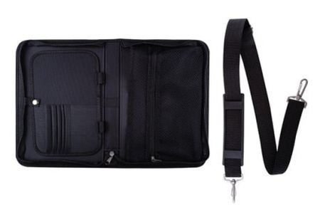 Сумка для художника с внутренними отделениями и ремнем черная "Сонет" 350 х240 х45 мм