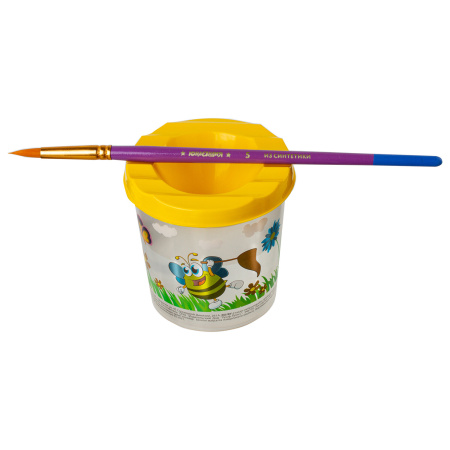 Стакан-непроливайка с рисунком "ВЕСЁЛЫЙ ШМЕЛЬ" ЮНЛАНДИЯ, 191732 - Аксессуары для рисования