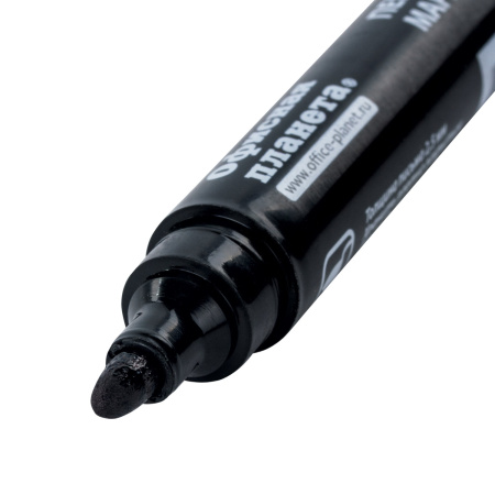 Маркер перманентный ОФИСНАЯ ПЛАНЕТА, ЧЕРНЫЙ, круглый наконечник, 2,5 мм, 151515 - Маркеры перманентные