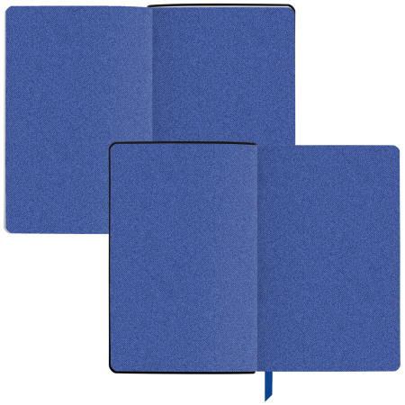 Ежедневник недатированный А5 (138х213 мм), BRAUBERG VISTA, под кожу, гибкий, 136 л., "Blue flowers", 112013 - Ежедневники с покрытием "под кожу и ткань"