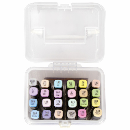 Маркеры для скетчинга двусторонние BRAUBERG ART DEBUT "BLACK", НАБОР 24 шт., пастельные цвета, 152128 - Скетчмаркеры в наборах