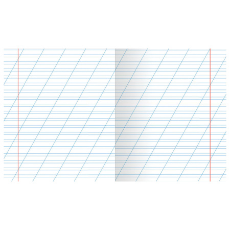 Тетрадь ЗЕЛЁНАЯ обложка 12 л., косая линия с полями, офсет, "HATBER", 12Т5D(С)6(T52440) - Тетради 12-24 листов