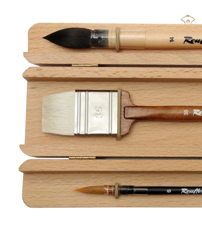 Набор №60.2 Roubloff 3 кисти для акварели складной буковый пенал - Кисти художественные в наборах