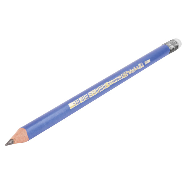 Карандаш чернографитный BIC, 1 шт., "Evolution Triangle", HB, трехгранный, с резинкой, корпус синий, заточенный, 964849 - Карандаши чернографитные