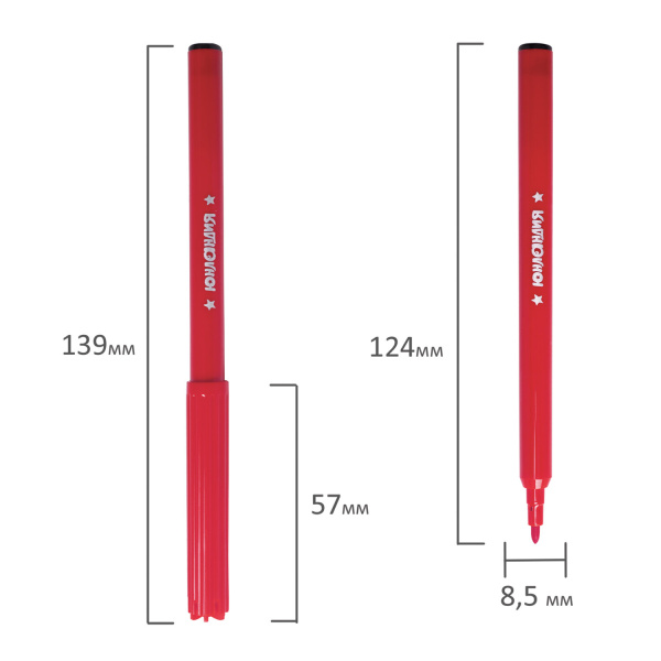 Фломастеры ЮНЛАНДИЯ 12 цветов, "УРОКИ РИСОВАНИЯ", вентилируемый колпачок, ПВХ, 151416 - Фломастеры классические