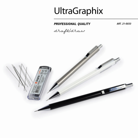 Карандаш механический BRUNO VISCONTI UltraGraphix, металлический корпус ассорти, 0,3 мм, ластик, 21-0033 - Карандаши механические