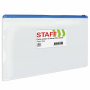 Папка-конверт на молнии А4 (335х238 мм), карман для визиток, прозрачная, 0,12 мм, STAFF, 229547 - Папки-конверты на молнии