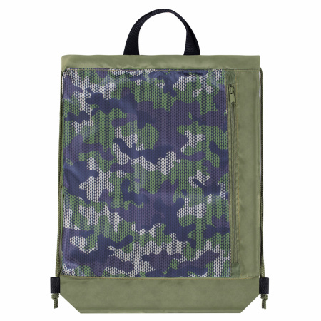 Мешок для обуви ЮНЛАНДИЯ, с ручками, боковой карман на молнии, 46х36 см, "Camo Mode", 271613 - Мешки для обуви