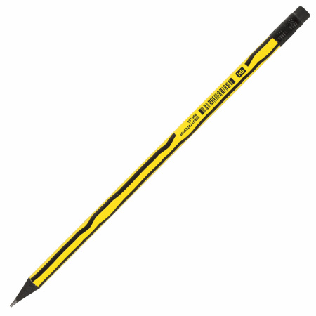 Карандаш чернографитный BRAUBERG "PREMIUM TURKEY", 1 шт., "Lines", НВ, ассорти, дисплей, 181568 - Карандаши чернографитные