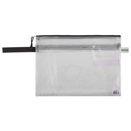 Папка-конверт на молнии А4 (335х243 мм), 2 отделения, ПВХ, прозрачная, 0,3 мм, BRAUBERG "Solid", 223889 - Папки-конверты на молнии