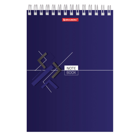 Блокнот А5 146х205 мм, 80 л., гребень, картон, жесткая подложка, клетка, BRAUBERG, "Стильный", 129818 - Блокноты