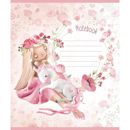 Тетрадь 12 л., ПЗБМ, клетка, фольга, "Нежность" (5 видов), 017446 - Тетради 12-24 листов