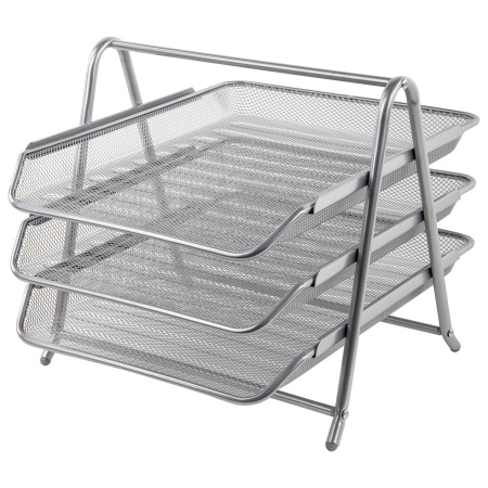 Настольный набор BRAUBERG "Germanium", 6 предметов, серебро, металл, 237986 - Настольные наборы из металла