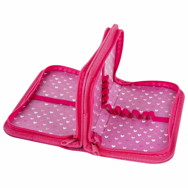 Пенал ЮНЛАНДИЯ, 2 отделения, полиэстер, 19х11 см, "Nice fox", 271022 - Пеналы каркасные