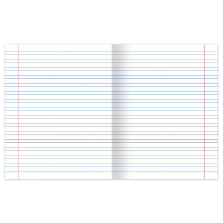 Тетрадь ЗЕЛЁНАЯ обложка 12 л., узкая линия с полями, офсет, "HATBER", 12Т5B7_05112(T058084) - Тетради 12-24 листов