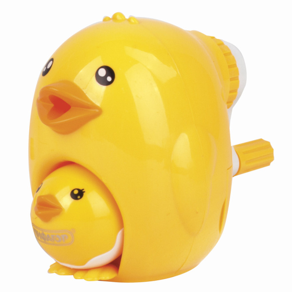 Точилка механическая ПИФАГОР "Цыпа", + ручная точилка, корпус ассорти, 228485 - Точилки механические