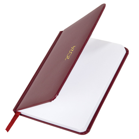 Еженедельник датированный 2024 МАЛЫЙ ФОРМАТ 95х155 мм А6, BRAUBERG "Select", балакрон, бордовый, 115049 - Еженедельники